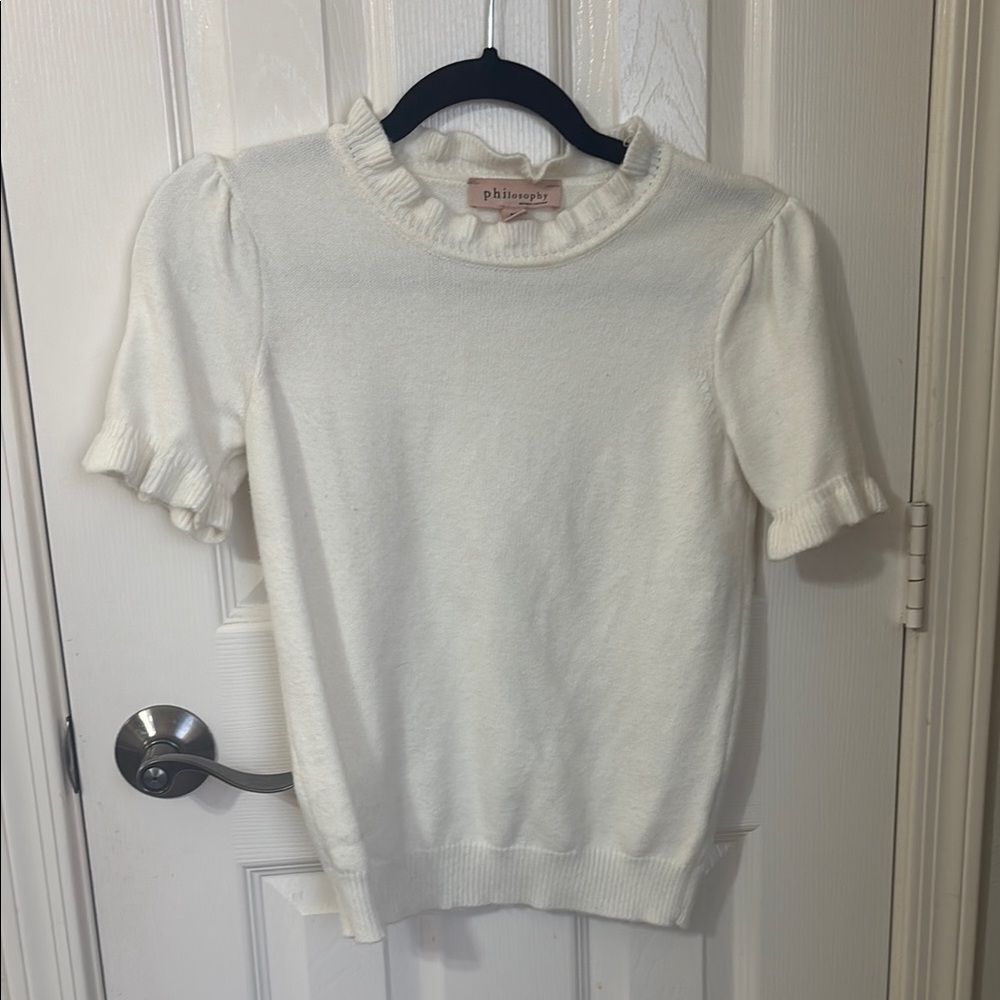 Philosophy Off-White Short Sleeve Sweater